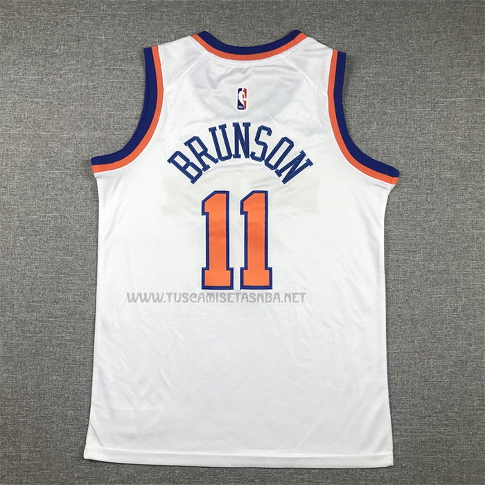 Camiseta Jalen Brunson NO 11 Nino New York Knicks Association 2022-23 Blanco